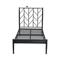 هيكل سرير معدني ذهبي 90×190 سم