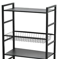 وحدة رفوف متحركة معدنية 4 أدوار أسود