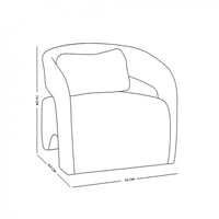 كرسي مفرد فاخر من القماش بني