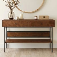 مدخل استقبال عصري خشب بأدراج ورف تخزين بني