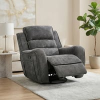 كرسي جابر استرخاء هزاز دوار فاخر - رمادي غامق