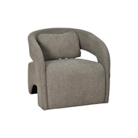 كرسي مفرد فاخر من القماش بني