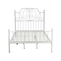هيكل سرير معدني أبيض 200×140 سم