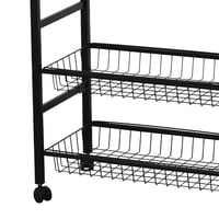 وحدة رفوف معدنية متحركة 3 أدوار أسود