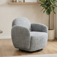 طقم كنب 2 مقعد فاخر مع كرسيين دوار وثابت رمادي