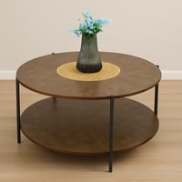 طاولة خدمة مفرد دائري - بني غامق -2 دور