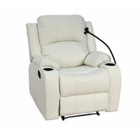 كرسي ليزي استرخاء فاخر ثابت قماش بحامل جوال بيج