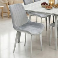 طاولة طعام خشب مع ارجل معدنية 6 كراسي