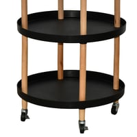 عربة تقديم متحركة 3 أدوار أسود