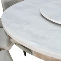 طاولة طعام فاخرة سطح رخامي دوار 8 كراسي رمادي