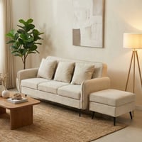 كنبة مودرن 3 مقاعد قماش مع صندوق تخزين