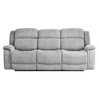 كنبة استرخاء قماش 3 مقاعد قابلة للإمالة رمادي