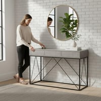 مدخل استقبال مودرن خشبي رمادي