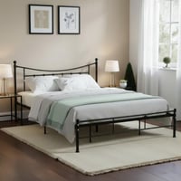 سرير حديد أسود مقاس 180×200 بتصميم حديث ومتين