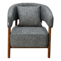 كرسي مفرد فخم قماش بهيكل خشبي مودرن