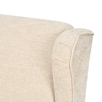 كرسي مفرد فخم قماش بهيكل خشبي مودرن بيج