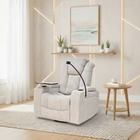 كرسي الملوك استرخاء هزاز دوار مع رف طاولة كاكي