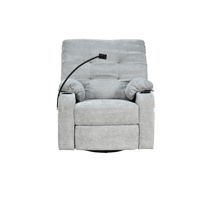 كرسي استرخاء فخم هزاز دوار مع حامل جوال رمادي