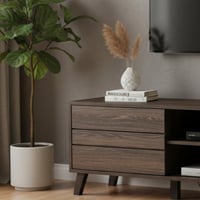 وحدة تلفاز مودرن خشبية بني 160 سم