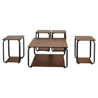 طقم طاولات خدمة 5 قطع 2 دور خشبي