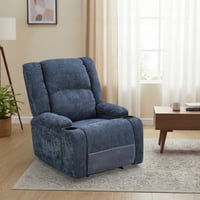 كرسي لواني استرخاء فخم ثابت قماشي مودرن ارزق داكن