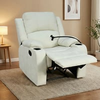 كرسي ليزي استرخاء فاخر ثابت قماش بحامل جوال بيج