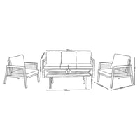 جلسة خارجية عصرية 5 مقاعد وطاولة رمادي غامق