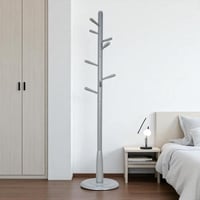 علاقة ملابس من الخشب 180 سم رمادي