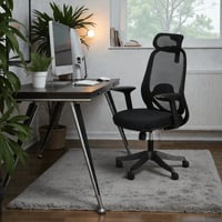 كرسي مكتب مودرن دوار قابل للتعديل أسود