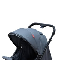 عربة أطفال قابلة للطي قماش بهيكل معدني رمادي غامق