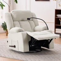 كرسي استرخاء هزاز دوار قماش بحامل جوال بيج