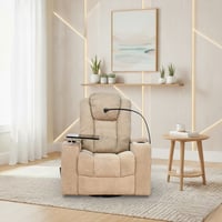 كرسي الملوك استرخاء هزاز دوار مع رف طاولة بيج غامق