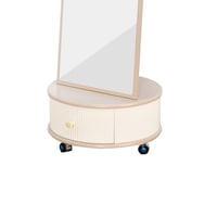 مرآة استاند عصرية مع خزانة مدمجة خشبية