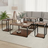 طقم طاولات خدمة 5 قطع 2 دور خشبي