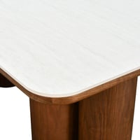 طاولة طعام مودرن سطح سيراميك مع قاعدة خشبية 8 كراس...