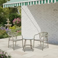 جلسة خارجية 2 مقعد و طاولة بسطح زجاجي