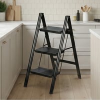 سلم معدني 3 درجات عملي أسود 80×40 سم