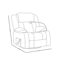 كرسي استرخاء هزاز دوار قماش بحامل جوال أسود