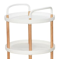 عربة تقديم متحركة 3 أدوار أبيض