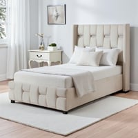 سرير خشبي بتنجيد مخملي عصري 120×200سم