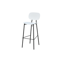 كرسي بار بلاسيتك بأرجل معدنية أبيض