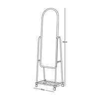 مرآة استاند متحرك أسود 160×35 سم