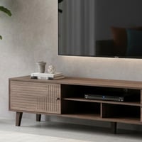 وحدة تلفاز مودرن خشبية بني 200 سم