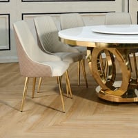 طاولة طعام فاخرة سطح رخام دوار 8 كراسي كافيه