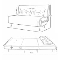 كنبة سرير عصرية متعددة الاستخدام – 2 في 1 - رمادي...