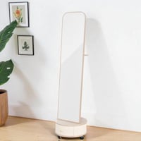 مرآة استاند عصرية مع خزانة مدمجة خشبية