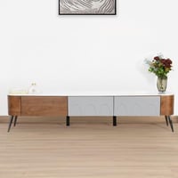 وحدة تلفزيون رمادي × بني 200 سم