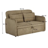 كنبة استرخاء مزدوجة قابلة للتحول إلى سرير – بني