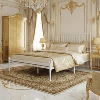 هيكل سرير معدني أبيض 200×140 سم