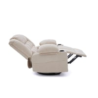 كرسي السعادة استرخاء فخم هزاز دوار قماشي مودرن بيج